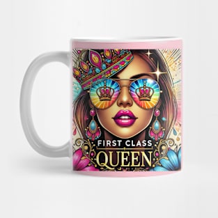 FirstClassQueen Aviator Sunglasses Mug